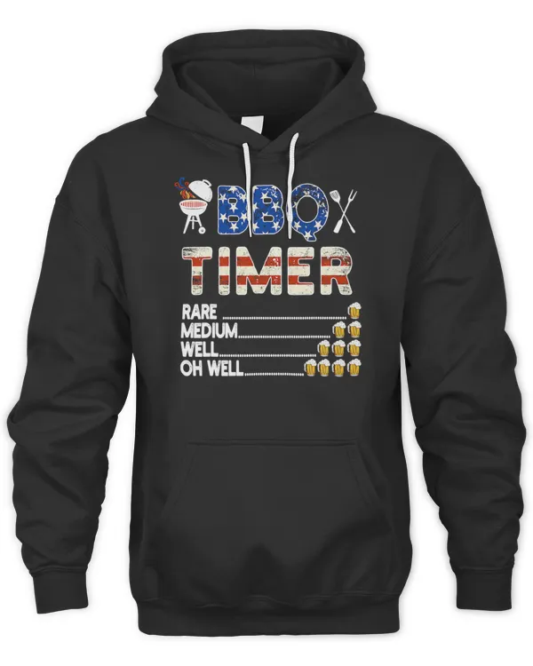 Bbq Timer Barbecue Beer Lover Usa Flag 711 Shirt