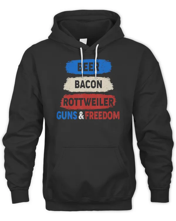 Beer Bacon Rottweiler Guns Freedom 4th 692 Shirt
