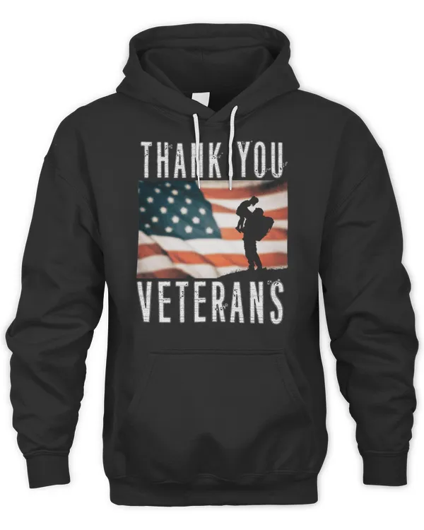 American Flag Thank You Veterans Military Appreciation T-Shirt Copy