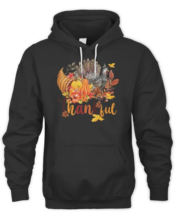 Happpy Thanksgiving Day Autumn Fall Maple Leaves Thankful T-Shirt