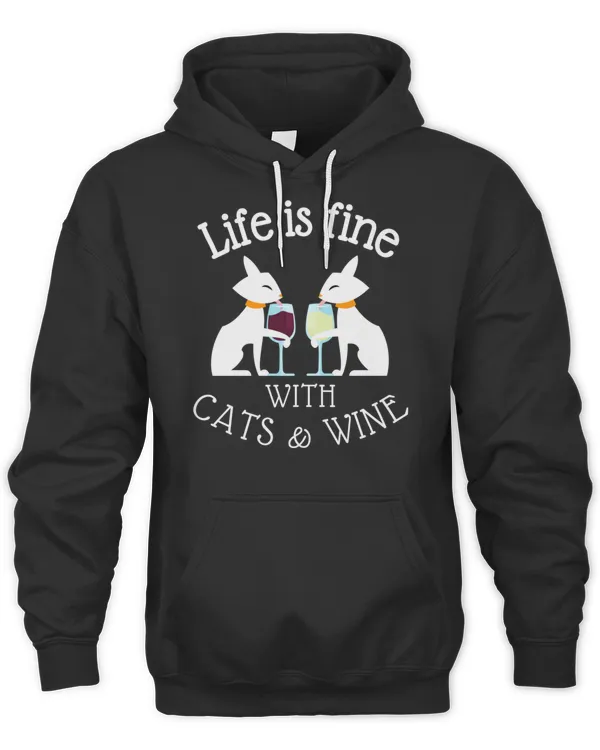 Cat and Wine Lover Cats and Wine T-Shirt Copy