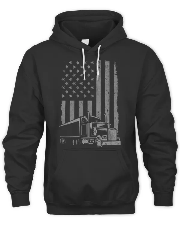 USA Flag Trucker American Truck Driver Dad Mom Husband Wife Gifts T-Shirt