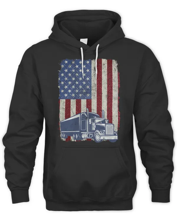 Trucker American Flag Truck Driver Gifts Vintage T-Shirt