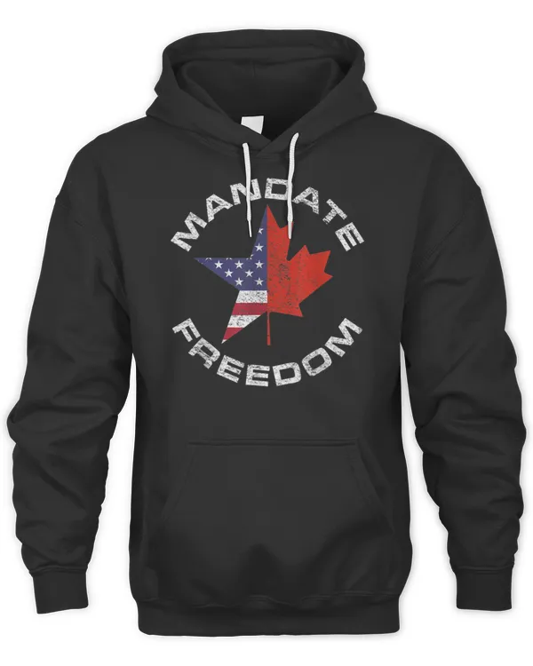 MANDATE FREEDOM USA CANADA FLAG FREEDOM CONVOY TRUCKER T-Shirt
