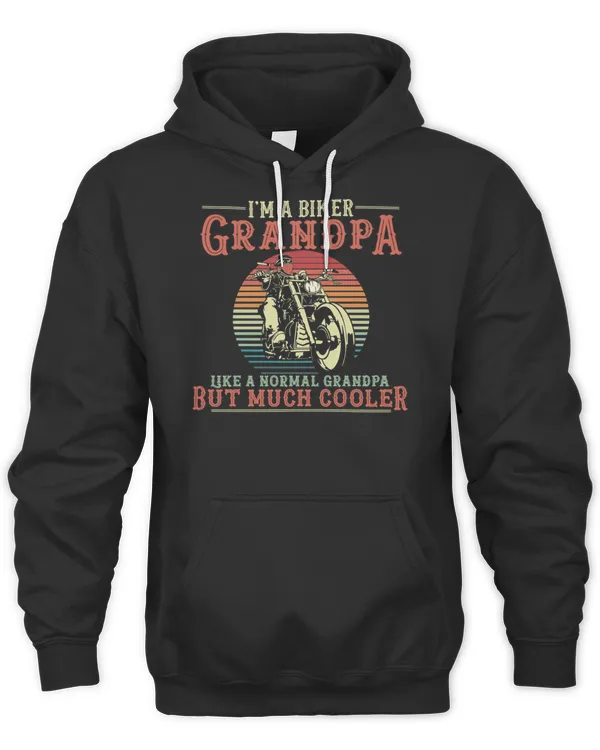 I'm A Biker Grandpa Like A Normal But Much Cooler Vintage Motorcycle Papa Funny T-Shirt