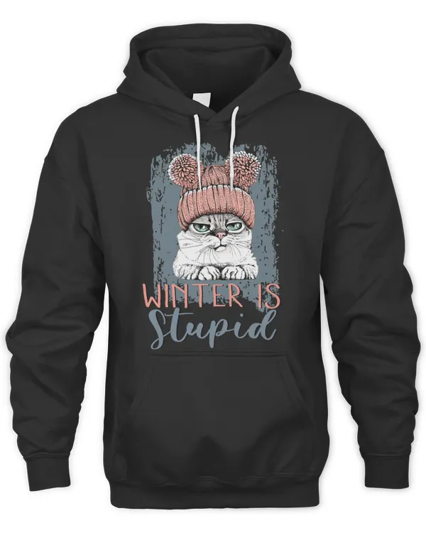 Christmas Cat Winter Is Stupid T-Shirt