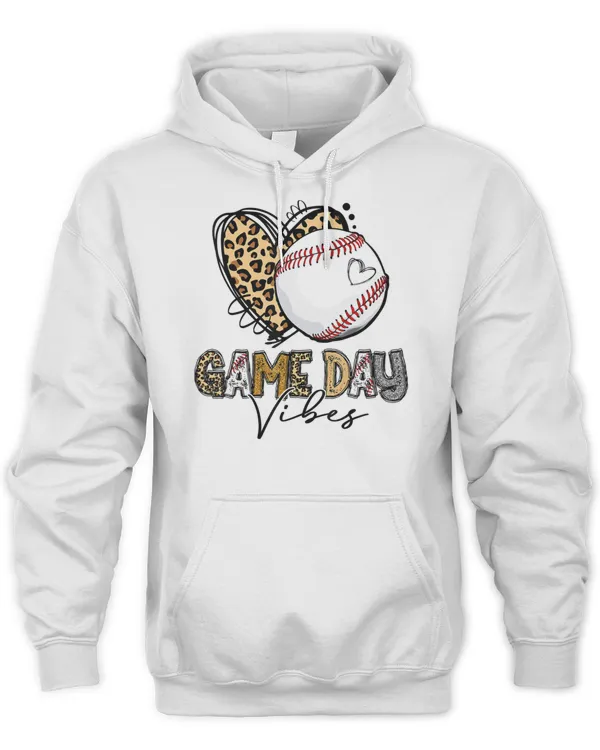 Baseball Game Day Vibes Leopard Baseball Mom Game Day T-Shirt