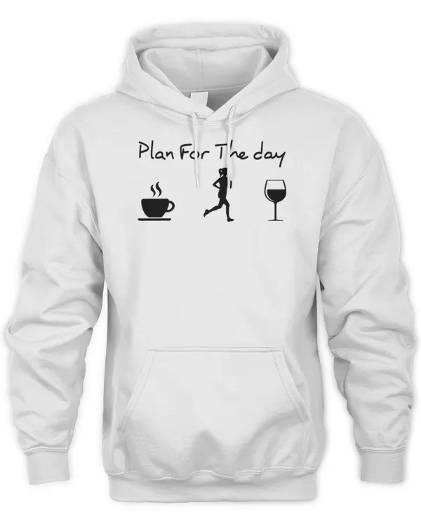 Plan For The Day Coffee Wine Running T-Shirt T-Shirt