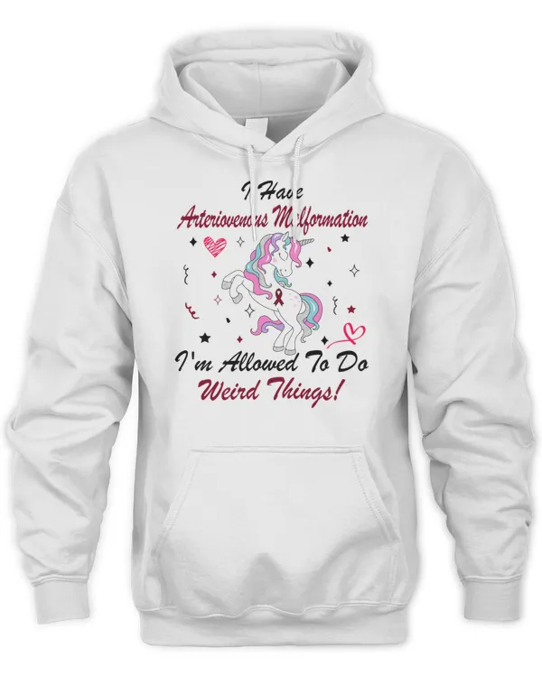 I Have Arteriovenous Malformation Im Allowed To Do Weird Things  Funny Unicorn Burgundy Ribbon  Ar