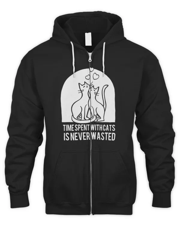 Time Spent With Cats Is Never Wasted Hoodie
