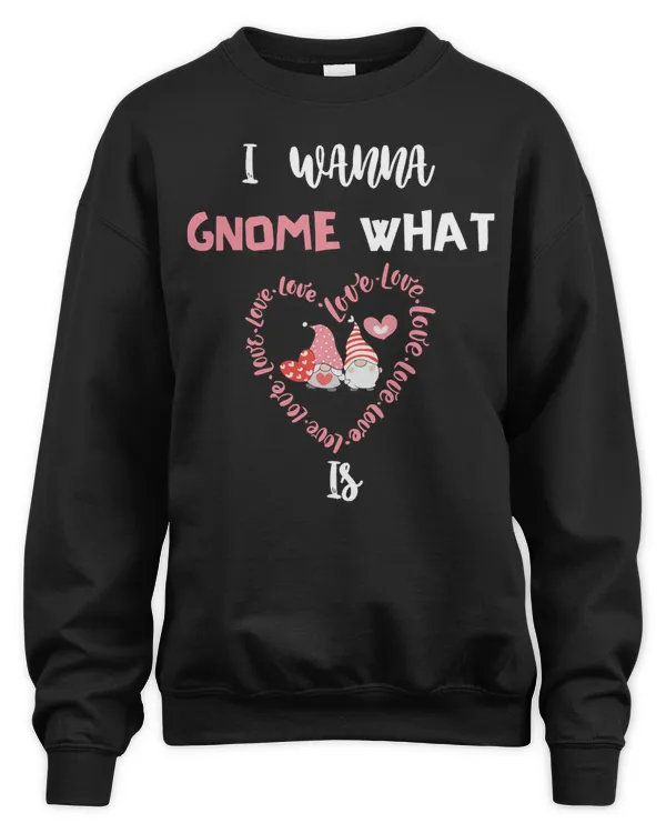I Wanna Gnome What Love Is Valentines Day Cute Funny Gnomes With Love Hearts