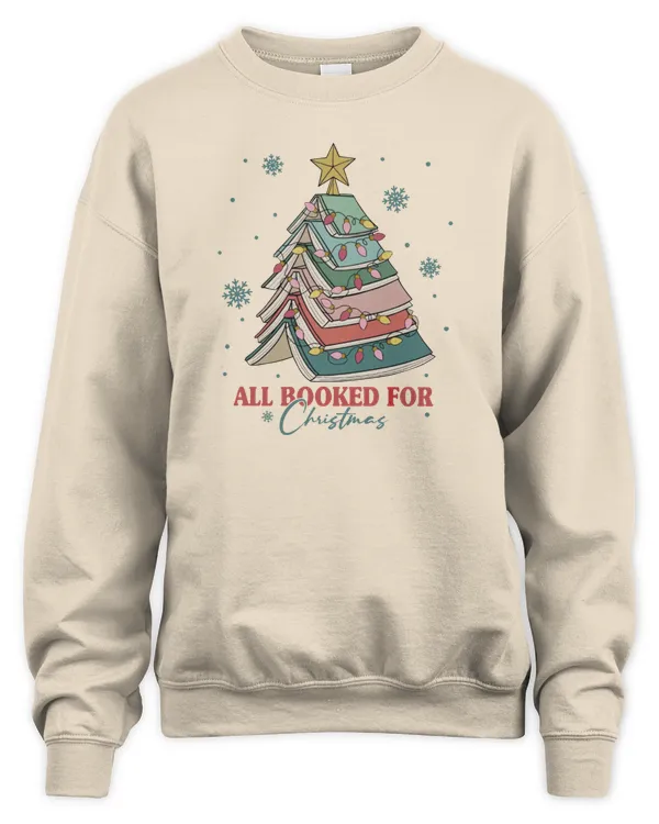 Christmas Book Tree All Booked For Christmas Shirt