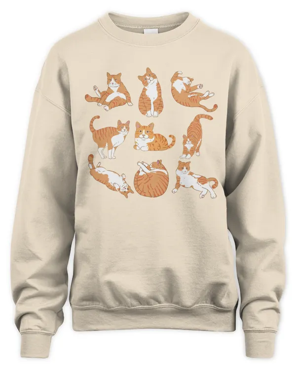 Cute Orange Cat Shirt, Orange Cat T-Shirt, Orange Cat Mom Sweatshirt, Orange Cat Owner Gift, Orange Tabby Cat Tee, Ginger Cat,Crazy Cat Lady