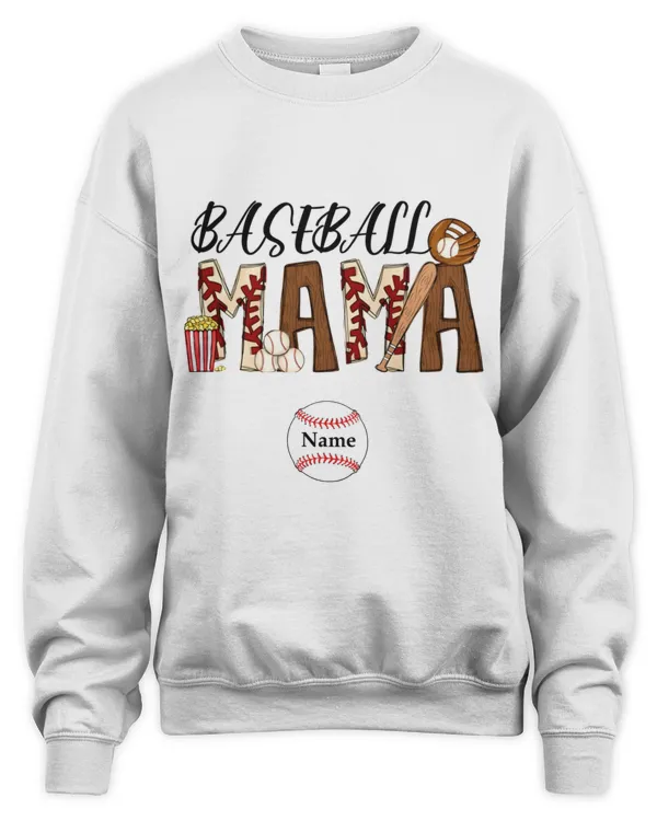 Personalized Baseball Mama With Kids Name Shirt, Baseball Mom Shirt, Play Game Shirt, Gift For Mom