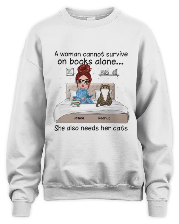 Doll Girl Reading Books On Bed With Cats Personalized Shirt QTCAT090123A1