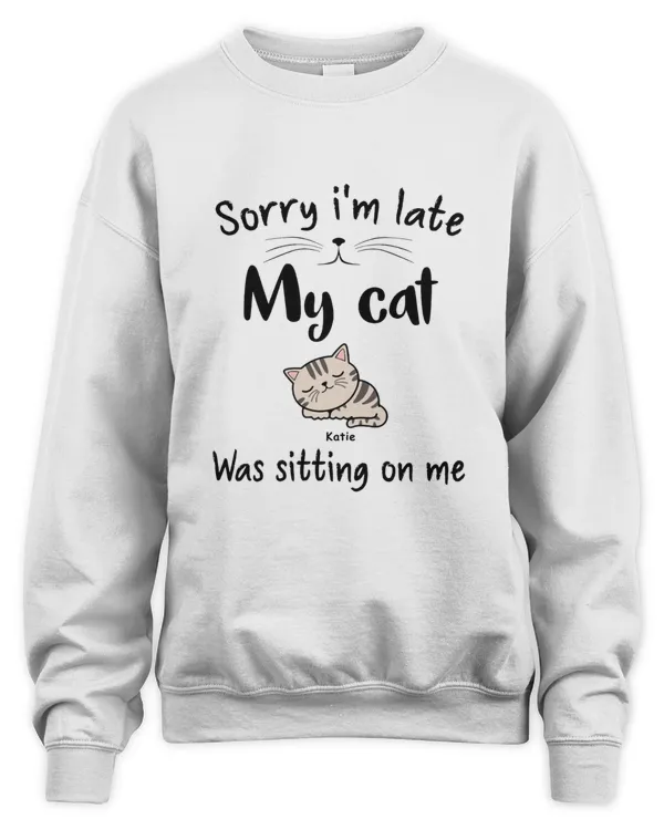 Cat Shirt Personalized Name And Breed My Cat Was Sitting On Me QTCAT090123C1