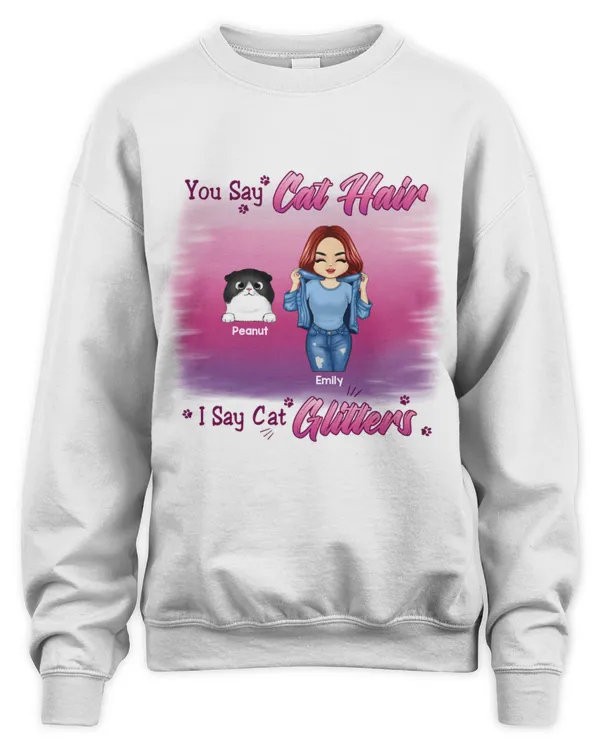 Cat Mom It's Cat Glitters - Cat Lovers Gift - Personalized Custom Shirt QTCAT100123A3
