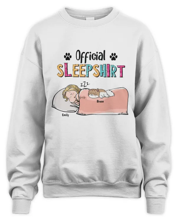 Official Sleep Shirt - Dog Cat Personalized QTCAT310123PET2