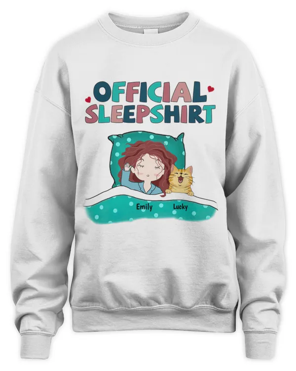 Official Sleep Shirt, Girl And Her Cats & Dogs, Personalized Dog & Cat Lovers QTCAT030223A2