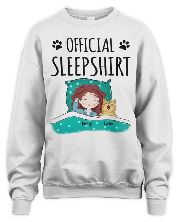 Official Sleep Shirt, Girl And Her Cats & Dogs, Personalized Dog & Cat Lovers QTCAT030223A3