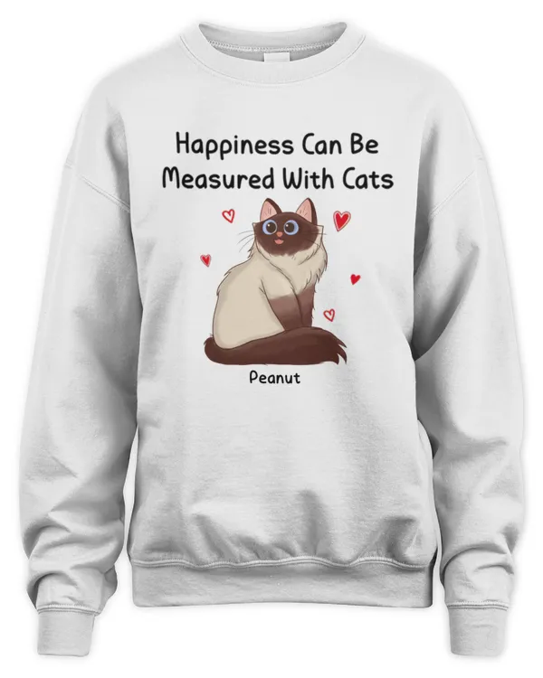 Happiness Can Be Measured With Cats Personalized Shirt QTCAT060223A1
