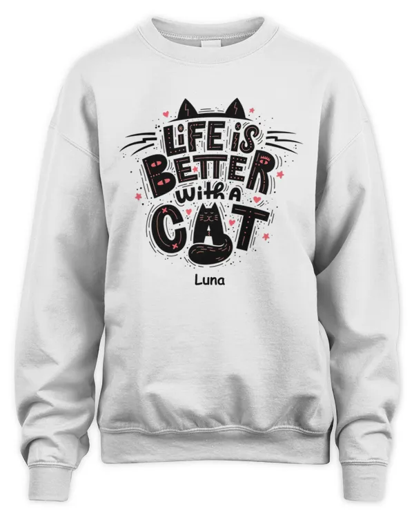 Life Is Better With Cats Personalized Cat Shirt QTCAT170223A1