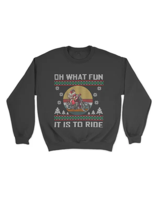 Motorcycle Santa Claus Christmas Sweater, Ugly Christmas Sweater Men, Christmas Sweater For Biker, Biker Xmas Sweatshirt, Santa Sweatshirt