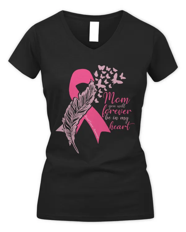 Breast Cancer Awareness In Memory Of Mom Butterfly Pink T-Shirt