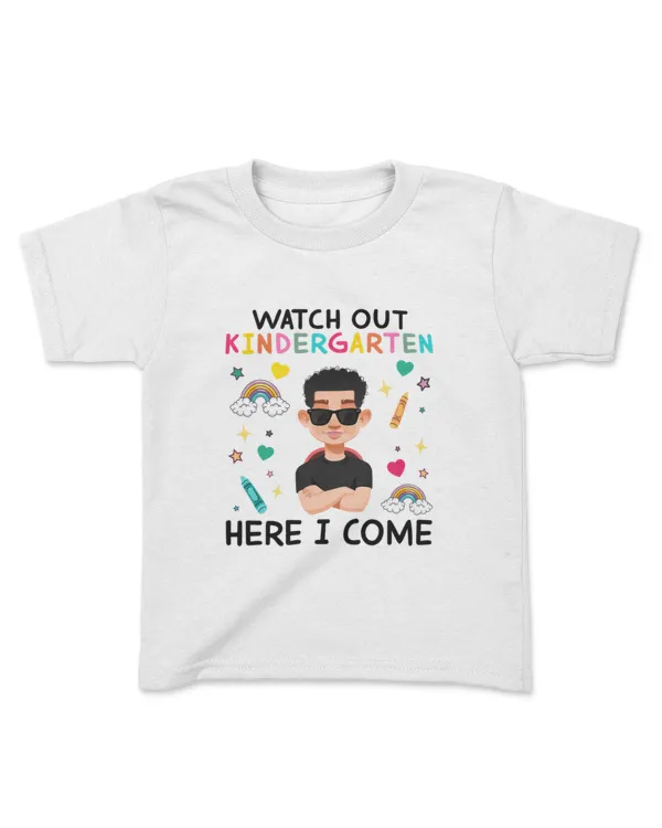 Personalized T-Shirt Kid - Watch Out Kindergarten Here I Come