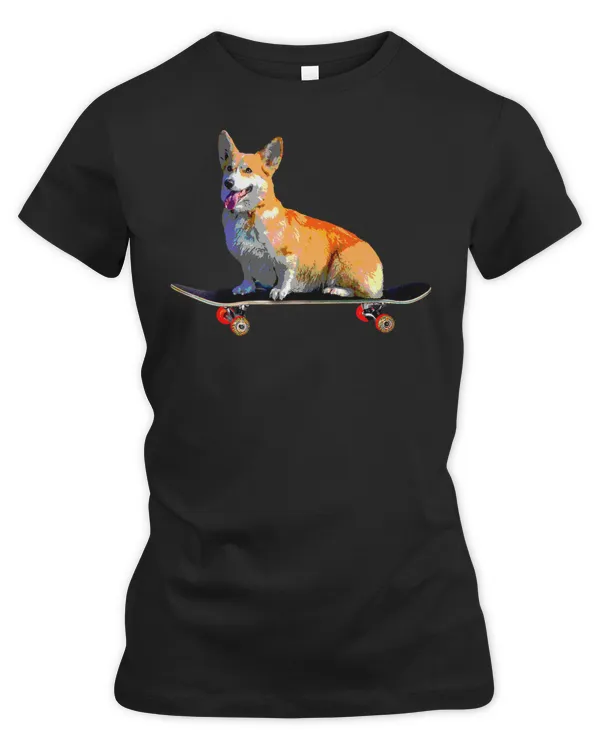 Corgi Dog Corgis Riding Skateboard 14