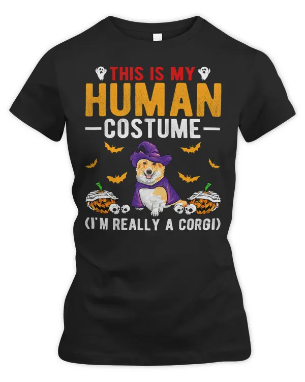 Corgi Dog Corgis This Is My Human Costume Corgi Funny Dog Witches Dog Dad 419