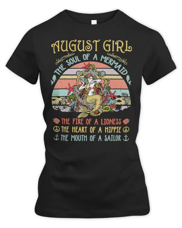 Mermaid August Girl The Soul Of AVintage Birthday Gift660 sea