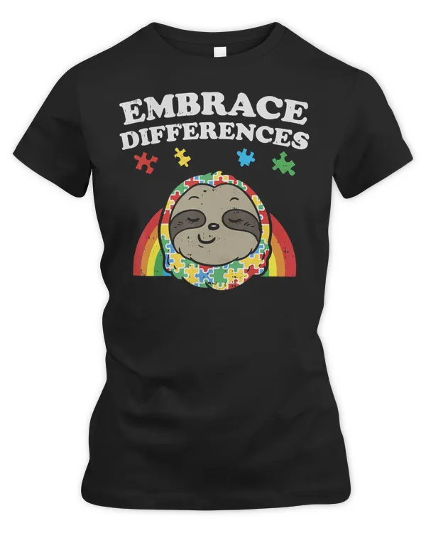 Sloth Embrace Differences Autism Awareness Sloth Sloth Lazy Cute Slow Funny Sleeping
