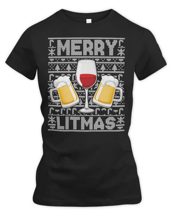 Wine Alcohol christmas Merry Litmas Beer Wine Ugly Christmas Drink Red Wine