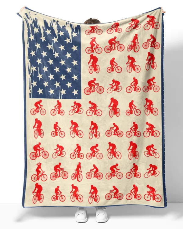 Cycling American Flag