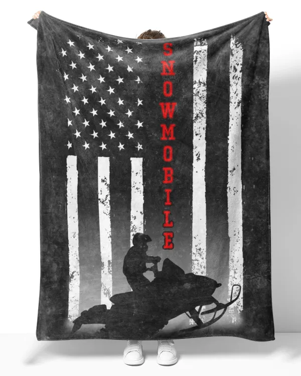 SNOWMOBILE AMERICAN FLAG BLACK