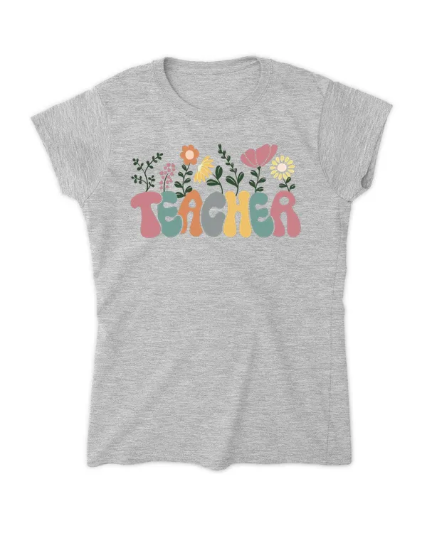 Teacher Flower, Mom Shirt, Teaching Mode Popular, Gift For Teacher Shirt, Teacher Life T-shirt