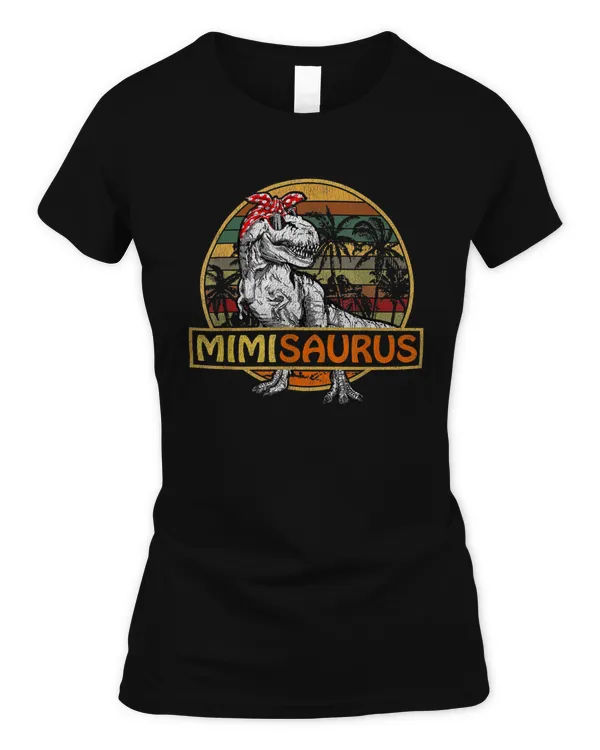 Mimisaurus T Rex Dinosaur Funny Mimi Saurus Family Matching T-Shirt Copy