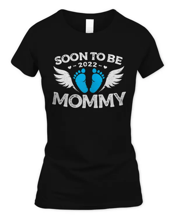 Womens Soon To Be Mommy Est 2022 Baby Boy Pregnancy Announcement T-Shirt