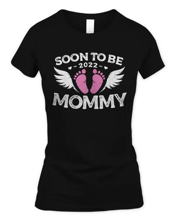 Womens Soon To Be Mommy Est 2022 Baby Girl Pregnancy Announcement T-Shirt