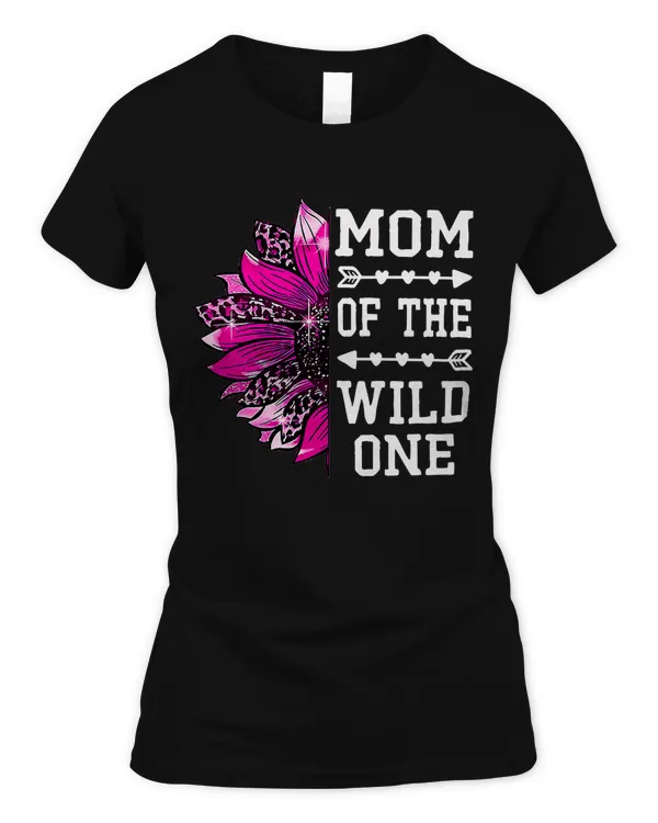 Womens Mom of the wild one Shirt Mothers Day Sunflower leopard mama Premium T-Shirt