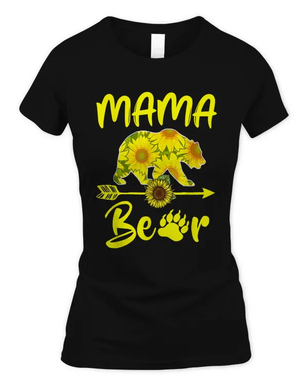 Mama Bear Sunflower Gift Funny Mothers Day Mom And Aunt Gift T-Shirt