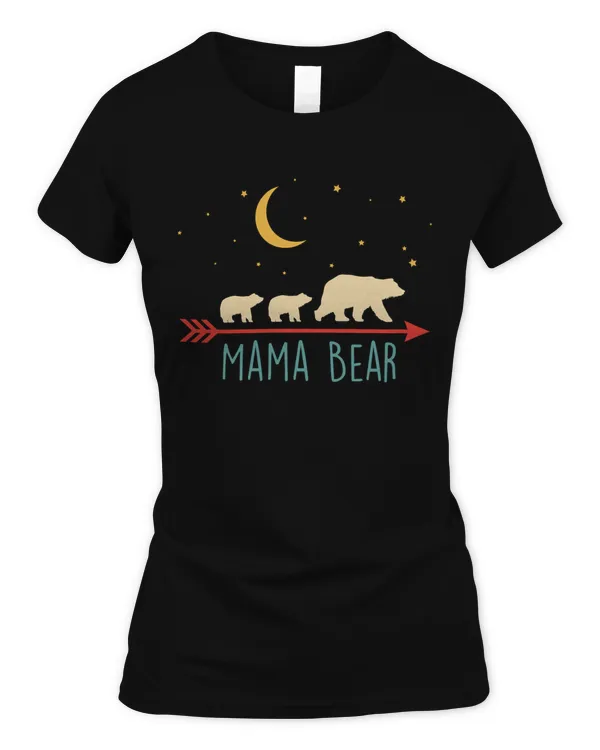 Retro Mama Bear with 2 Cubs Pullover Hoodie
