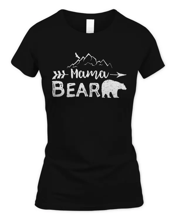 Womens Mama Bear Shirt Matching Family Mama Papa Bear Camping Gift