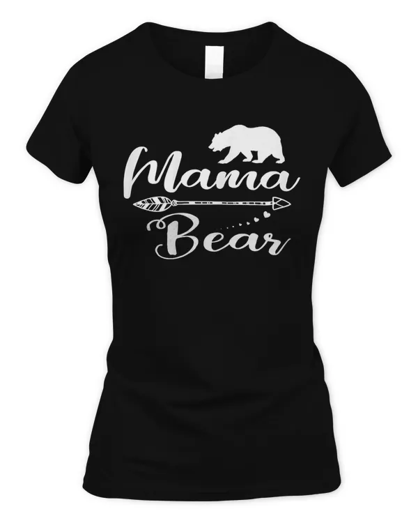 Womens Mama Bear Shirt Mom Life - Cute Hearts Top Gifts Boho Outfit T-Shirt