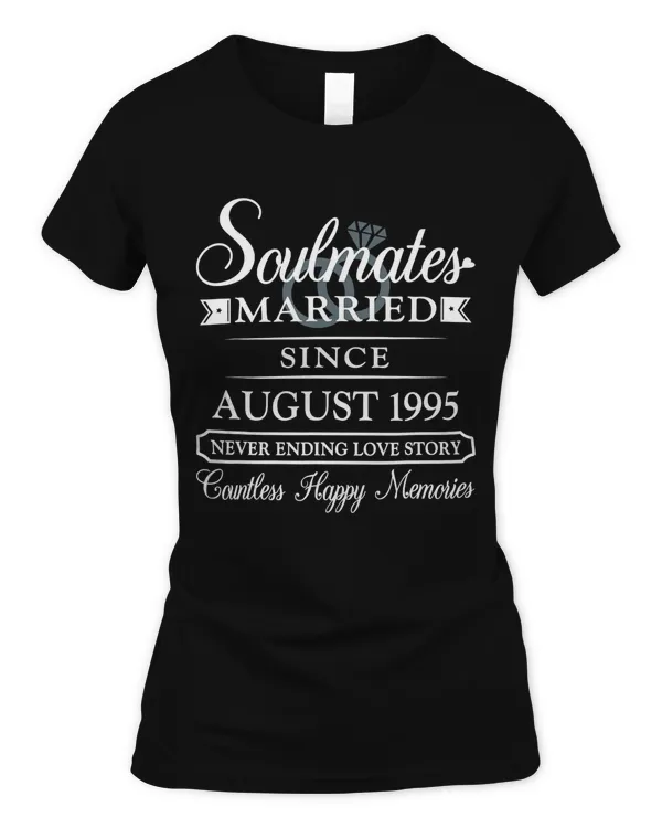 Couple Married Since August 1995, 25th Wedding Anniversary T-Shirt