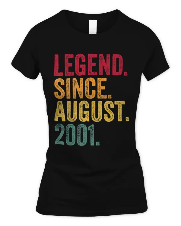 Born In August 2001 19th Birthday Gift Vintage Shirt Retro T-Shirt