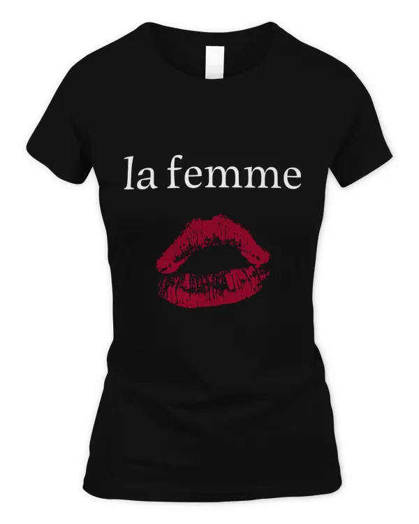 La Femme Slogan Print Lip T-Shirt  Classic T-Shirt