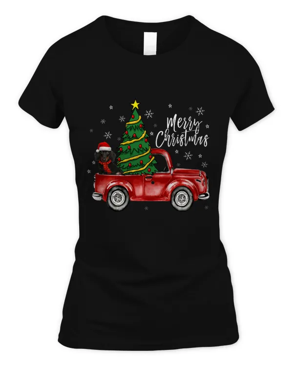 Cute Dachshund Dog Truck Merry Christmas Dog Lover Xmas