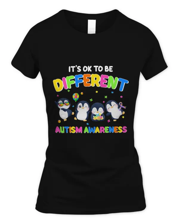 It’s Ok To Be Different Penguin Autism Awareness Girls Kids